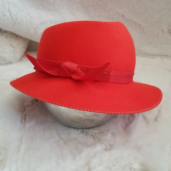 Bollman Vintage Beauty Vintage IMPORTINA Bollman Hat Doeskin 100% Wool Scarlett O  main image 4